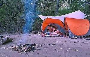 Eve, honey girl sucked a fat dick in nature. shill, blowjob, bonfire