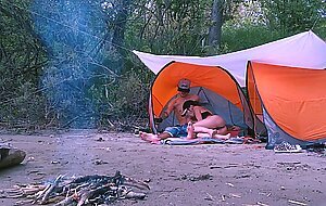 Eve, honey girl sucked a fat dick in nature. shill, blowjob, bonfire