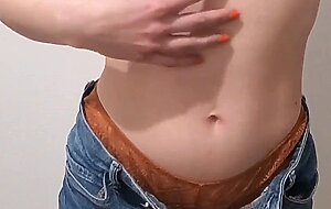 Dexella, she rides me intense with sweet underwear and i cum on her ass