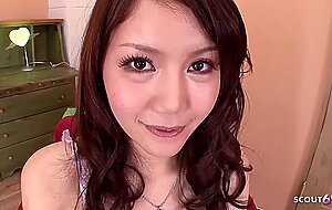 Small tits japanese teen seduce to deep creampie fuck in uncensored jav porno