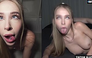 Tiktok sluts, she messaged us on tiktok, extra tight teen loves rough doggy fucking, nata gold