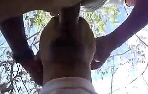 Black Guy Sucks Old Man's Cock Outdoors