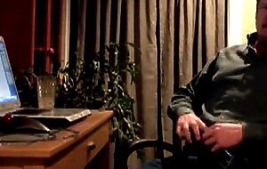 Bearded Daddy Strokes His Cock Solo