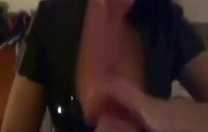 Latex-Loving Cumslut's Homemade Blowjob Video