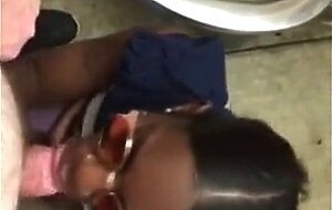 Public Blowjob on Black Tits