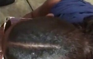 Public Blowjob on Black Tits