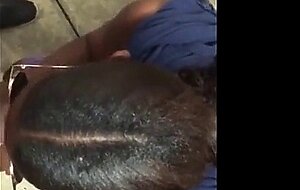 Public Blowjob on Black Tits