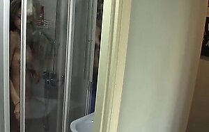 Sexy solo shower teen lathers up