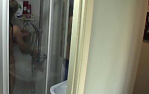 Sexy solo shower teen lathers up