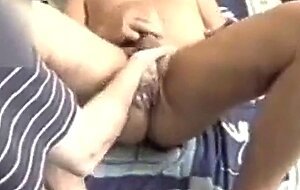 Bearded daddy cums while getting fingered.