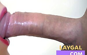 Red-Lipped Teen Deepthroats Big Cock - NO HANDS BLOWJOB