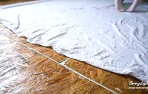 Step mom helps step son to cum quick after finding him with boner while her husband was home