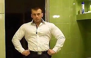 Muscular Russian Hunk Strips and Plays
