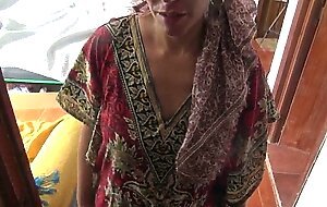 A turkish muslim milf is shocked when american pervert visits her