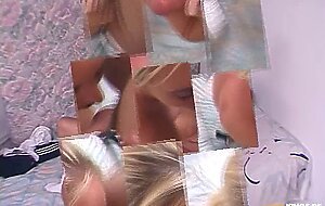 Blonde babe gets her pussy fisted and pumped deep by a man with big dick