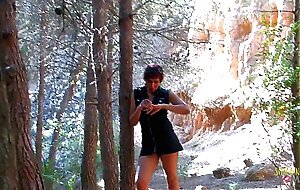 When the milf goes to the forest she expects her shaved pussy to get railed