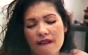 Tempting housewife gets dirtied by cum