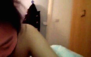 POV Asian GF Gives Interracial Blowjob