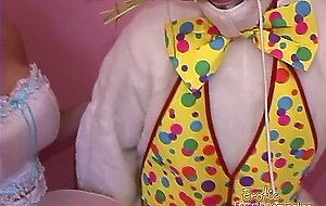 Stacked blonde filly reenacts her fantasy with a dude wearing a costume