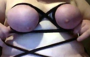 Playing with my bound tits and re-binding them
