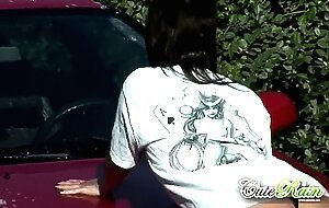 Gorgeous petite lesbians get wet