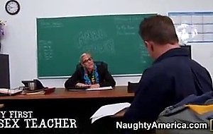 Blonde teacher takes her students cock after class