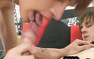 Emo teen caressing his friends ass and sucking dick