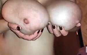 Adult russian woman with huge tits rides a young cock