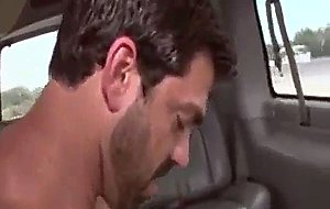 Big cock anal with muscle stud in van