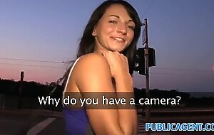 PublicAgent Brunette gets fucked in her virginial white underwear