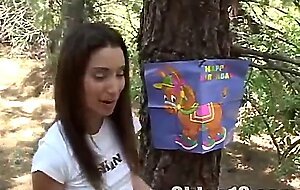 Naughty solo teen babe fingers her pussy