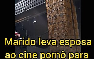 Cuckold takes wife to porn cinema to fuck with strangers!