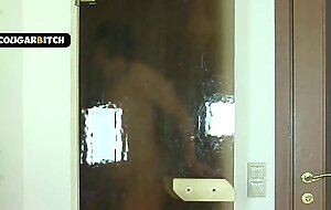 Friends mom caught him in a shower, fucked hard and swallowed all the cum