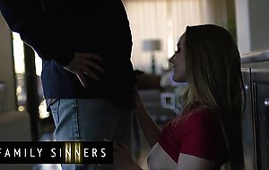 Family sinners - hot step daughter gets caught sneaking home from school by her stepdad and he