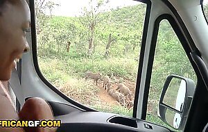 Pretty african teen girlfriend risky outdoor sex with bwc