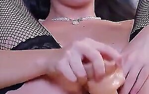 Flirt4Free - Julia Reign - Sexy Cam Girl in Black Stockings Toys Her Wet Pussy