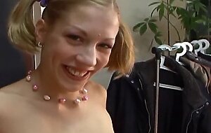 The sexy young redhead sucks cock in an amateur scene