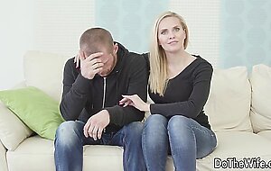Blonde Housewife Klara New Fucks in Front of Her Miserable Cuck