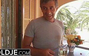 Old and - Blonde young Anal Fuck with old man and teen orgasm