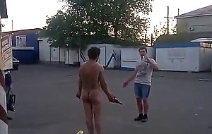 Naked drunk guy in public cfnm