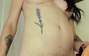 Petite Busty Gentle Femdom trans Top Fucks you on your back and Milks your cock till you squirt