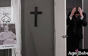 Grieving widow ruby lynne fucked by funeral attendant jayden marcos! the old granny has moved on in lightspeed and is ready to fuck whomever that has a dick!