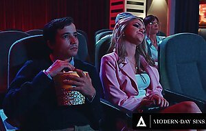 MODERN-DAY SINS - Pervy Teens Have PUBLIC SEX In Movie Theatre And GET CAUGHT! With Athena Faris