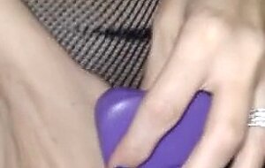 Cumslut hotwife fucks her freshly bull creampied pussy. HOT!!