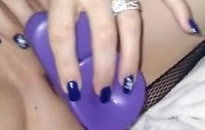 Cumslut hotwife fucks her freshly bull creampied pussy. HOT!!