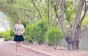 A man is seen masturbating in the open air by a group of strangers and squirts profusely!