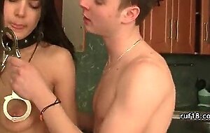 Teen with nice butt gets her ass rammed really hard