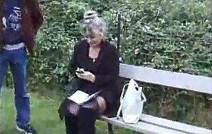Crazy french old mature fucking in garden
