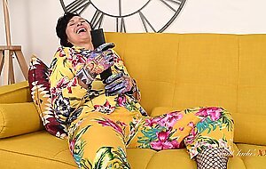 aunt judy's xxx - 63yo mature hairy stepmom minia gets caught masturbating by her 
