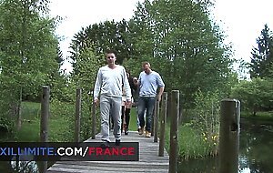 Hardcore orgy in a wood hut